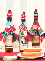 Faschingskostüm Weihnachtskostüm-Dekorationen stricken gemusterte Weihnachtsflaschen-Abdeckung Karneval Kostüm