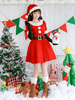 Faschingskostüm Weihnachtskostüm Weihnachtsmann Kleider Outfit Handschuhe Hut Schärpe Set 4-tlg Karneval Kostüm Karneval Kostüm