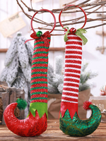 Faschingskostüm Xmas Party Supplies Pailletten Bow Bell Elf Boot Weihnachtskostüm Dekorationen Karneval Kostüm