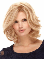 Fashion Gold Full-Volume-Locken Lounge mittlere Perücke für Frau