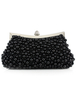 Fashione Clutch mit Perlen in Schwarz