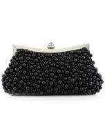 Fashione Clutch mit Perlen in Schwarz