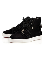Fashioner aus Frottierstoff mit Schnüren Schnürsenkel Schnalle Detail High Top Sneakers für Männer