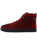 Fashioner Turnschuhe & SkaterSchuhe 2021 aus Monogram Suede mit Ziernieten in Burgunderrot