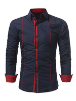 Fashiones Hemd aus mit Farbblock REGULAR FIT gemischten Baumwollen