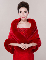 Faux Fur Kaninchenfell Hochzeit Wrap rote Braut Schal