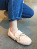 Faux Fur Loafers Aprikose Runde Zehenschleifen Slip On Winterschuhe