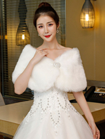 Faux Pelz Stola Hochzeit Wrap Schal Elfenbein Winter Braut vertuschen