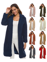 Faux Shearling Mäntel Frauen Langarm Turndown Collar Long Teddy Bear Coat