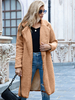 Faux Shearling Mäntel Frauen Turndown Kragen Lange Ärmel Langer Teddybär Mantel
