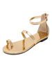 Fersensandalen Blonde Sommerstiefel Round Toe Flat Heel Knöchelriemenabsätze