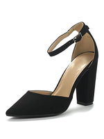 Fersensandalen Sandalen Black Chunky Heel Pointed Toe Terry