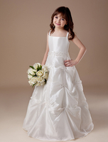 Festkleid für Mädchen aus Taft in Weiß