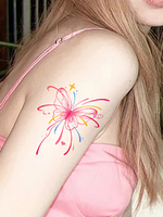 Feuerwerk Schmetterling Bunte Tattoo Aufkleber Wasserdicht Brust Schulter Arm Süße Coole Aufkleber