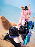 FGO Schicksal / Großauftrag Caster Tamamo No Mae Cosplay Requisiten Zubehör Fox Ear Tail Cosplay Zubehör