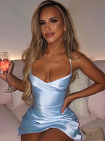 Figurbetonte Kleider Blaues ärmelloses sexy Etuikleid