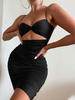 Figurbetonte Kleider Rosa ärmelloses sexy Slim Fit Kleid Etuikleid