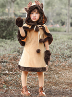 Figurbetontes weihnachtliches Khaki-Kleid aus Polyester zweifarbig Weihnachtskostüme