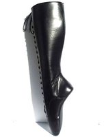 Flache Ballettstiefel aus PU mit Schnüren in Schwarz