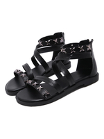 Flache Gladiator Sandalen Metall Details Damenschuhe für Strand