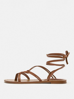 Flache Gladiator-Sandalen mit offener Spitze für Damen