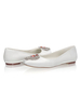 Flache Hochzeitsschuhe Satin Runde Kappe Bequeme Brautschuhe Mit Strass