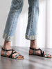 Flache Sandalen für Damen Flache PU-Leder-Freizeit-Damenwohnungen