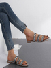 Flache Sandalen für Damen Flaches PU-Leder Lässige PU-Damenwohnungen