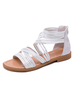 Flache Sandalen für Damen Lässiger Reißverschluss Flache PU-Leder-Reißverschluss-Flats