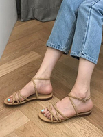 Flache Sandalen für Damen Schicke flache PU-Leder-Damenwohnungen