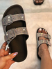 Flache Sandalen für Damen Strass PVC Obermaterial Classic