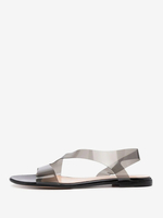 Flache Sandalen für Damen transparent offene Zehenpartie Strandsandalen