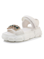 Flache Sandalen für Damen Verzierter Strand Bequeme Schuhe in Übergröße in Übergröße