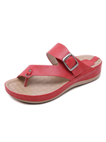 Flache Sandalen für Frau Chic Schnalle Flaches PU-Leder