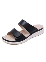 Flache Sandalen für Frau Flache Leder Chic