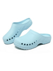 Flache Sandalen für Frau Lässig ausgeschnitten Memory Foam Lässig Baby Blue Clogs Schuhe