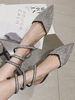 Flache Sandalen für Frau PU Leder Chic Knöchelriemen Heels