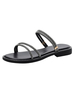 Flache Sandalen für Frau Strass Flache PU-Leder Casual Flats
