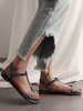 Flache Sandalen für Frauen Flacher Schlangen-Print PU-Leder Casual T-Strap Damen-Flats