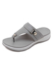 Flache Sandalen für Frauen Knöpfe Flaches PU-Leder lässig