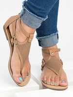Flache Sandalen für Frauen Schicke flache PU-Ledernetz-Volltonfarben-Frauenwohnungen