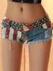 Flagge drucken Sexy Frauen Sexy Shorts 2020t in Distressed Denim