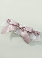 Fleisch Braut Strumpfband Organza Perlen Satin Hochzeit Strumpfband mit Schleife