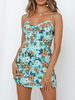 Floral Summer Dress Kordelzug Backless Short Beach Dress
