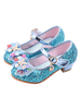 Flower Girl Schuhe Blue Pailletten Stoff Upper Party Schuhe Kinder Festzug Schuhe