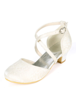 Flower Girl Schuhe Elfenbein Spitze Party Schuhe für Kinder