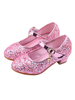 Flower Girl Schuhe Rosa Pailletten Stoff Obere Runde Zehen Party Schuhe Kinder Festzug Schuhe