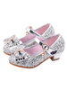Flower Girl Schuhe Silber Pailletten Stoff Ober Party Schuhe Kinder Festzug Schuhe