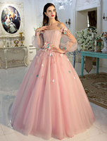 Formelle Anlässe Kleid mit Hellrosa und Bateau-Kragen Ja Prinzessin bodenlang