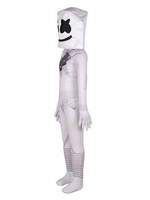 Fortnite Marshmello Cosplay Kostüme Weiß Fortnite Set Jumpsuit Polyester Kinder Spiel Cosplay Kostüme